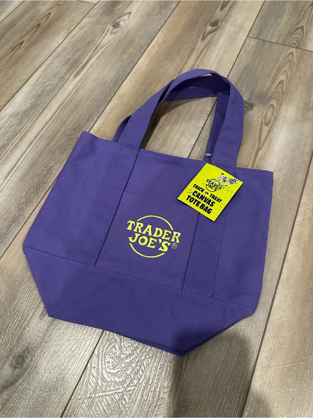 Trader Joe's Purple Canvas Tote Bag